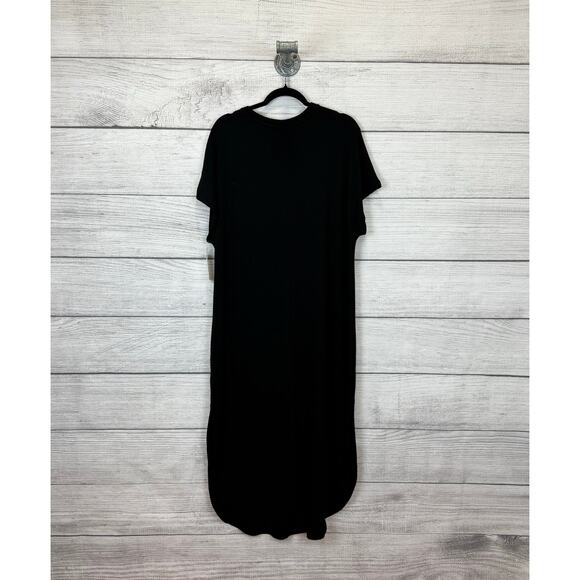 Time & Tru Plus Size Black Short Sleeve Ribbed Slit Side Maxi Dress Size XXL - Picture 8 of 8